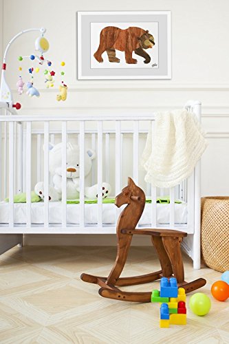Eric Carle 'Brown Bear' Framed Painting Print 18" X 12" - Diamond Home USA