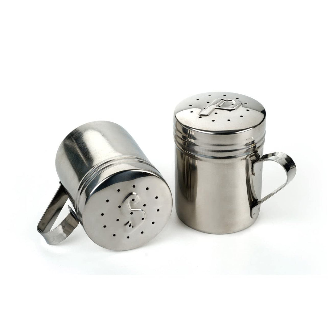 Stovetop Salt Pepper Set Grey Stainless Steel 2 Piece - Diamond Home USA