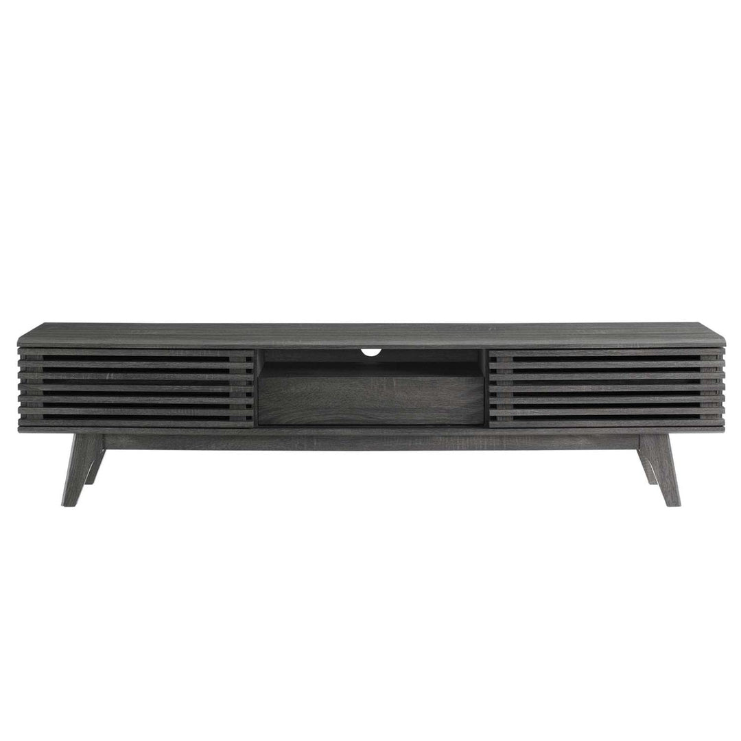 Modway Render Mid-Century Modern Low Profile 70 Inch TV Stand in Charcoal 70" - Diamond Home USA