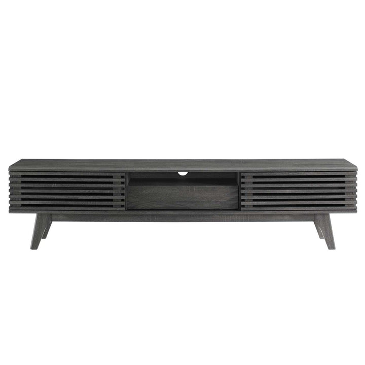 Modway Render Mid-Century Modern Low Profile 70 Inch TV Stand in Charcoal 70" - Diamond Home USA