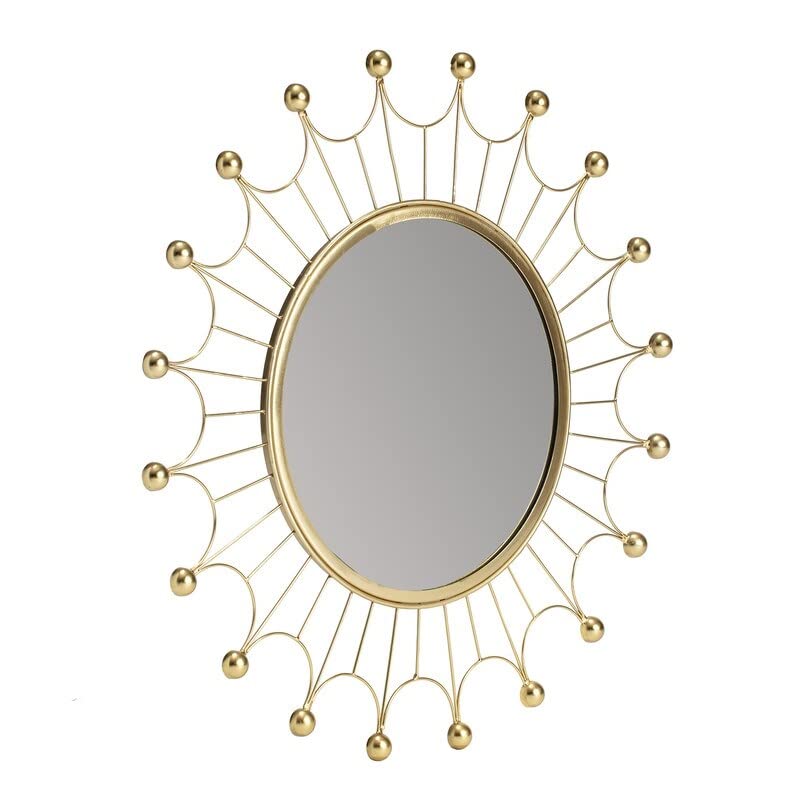 Gold Bulb Wall Mirror 25in X 1in Modern Contemporary - Diamond Home USA