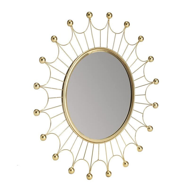 Gold Bulb Wall Mirror 25in X 1in Modern Contemporary - Diamond Home USA