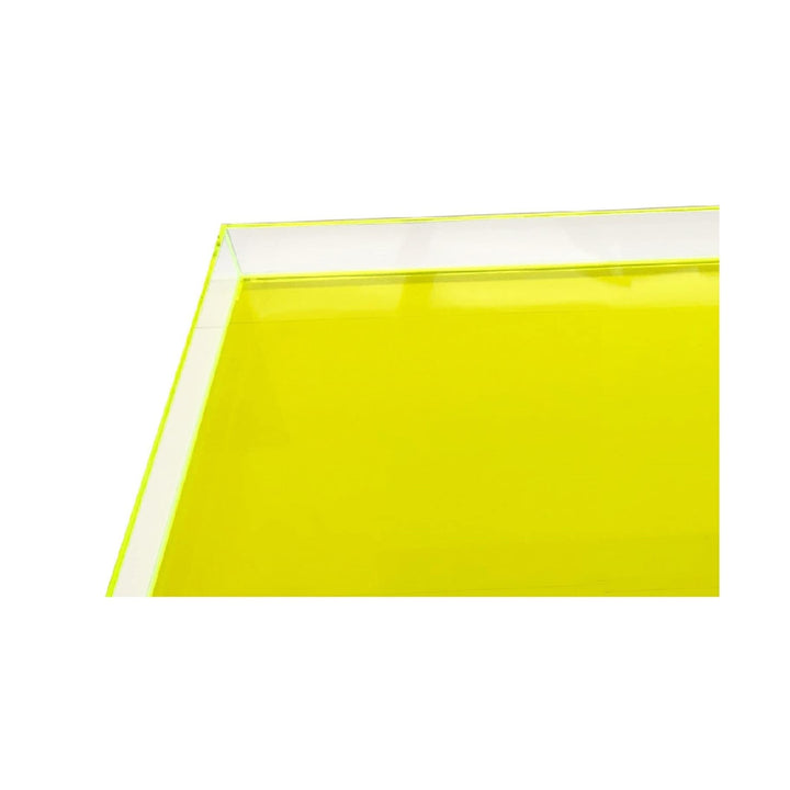Neon Green Square Tray 9x9x1.25 Solid Color Modern Contemporary Acrylic - Diamond Home USA