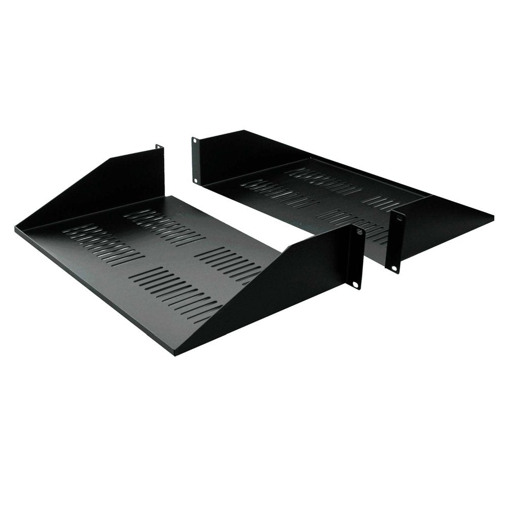 Quest Manufacturing Double-Sided Vented Divided Shelf 2 Unit 19" x 25"D Black