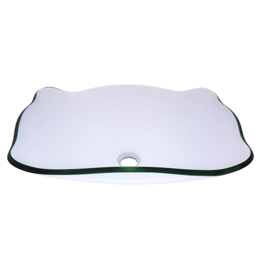 Glass Vessel Bathroom Sink Clear Rectangle Finish - Diamond Home USA