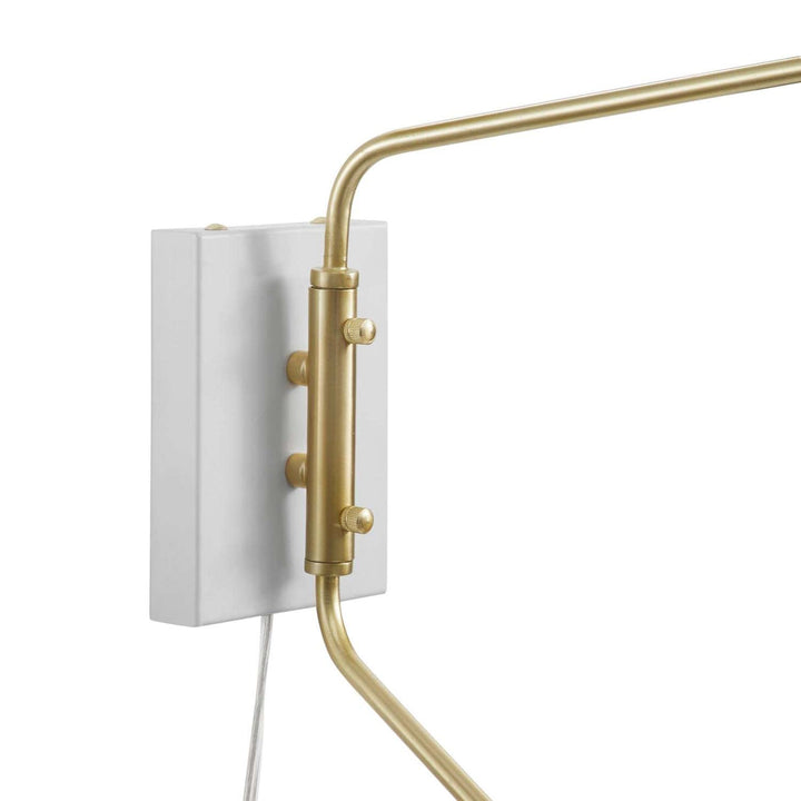 Modway Journey 2-Light Modern Metal Swing Arm Wall Sconce in White - Diamond Home USA