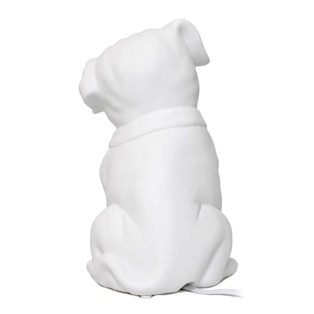 Porcelain Puppy Dog Shaped Table Lamp White Modern Contemporary Iron Plastic - Diamond Home USA