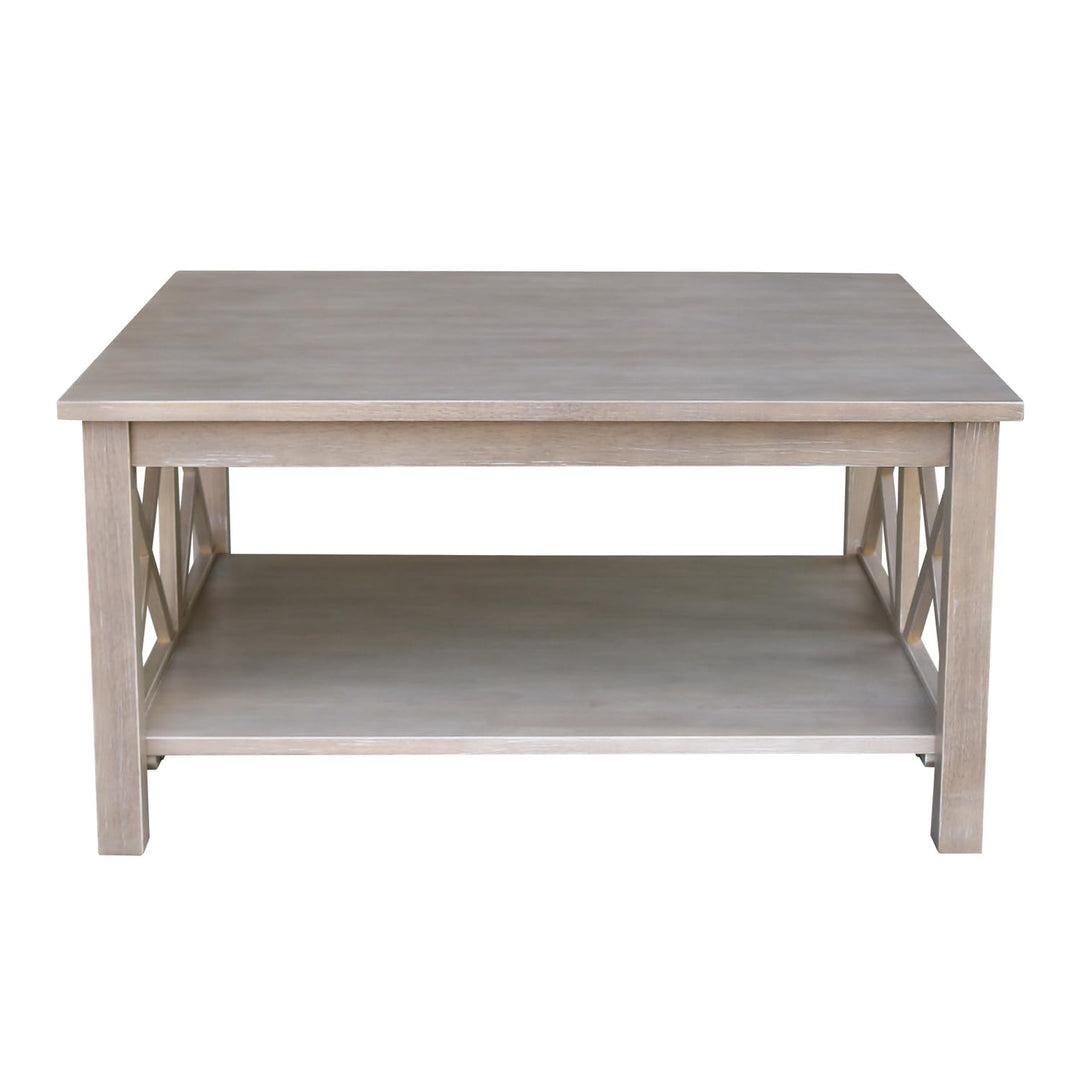 International Concepts Hampton Square Coffee Table Washed Gray Taupe - Diamond Home USA