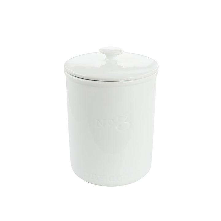 68 Ounce Porcelain Dry Goods Canister With Air Tight Lid In White