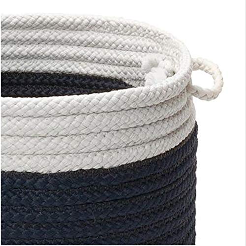 Colonial Mills Dip-Dye Marine Navy Storage Basket with Handles Large 20x20x12 - Diamond Home USA