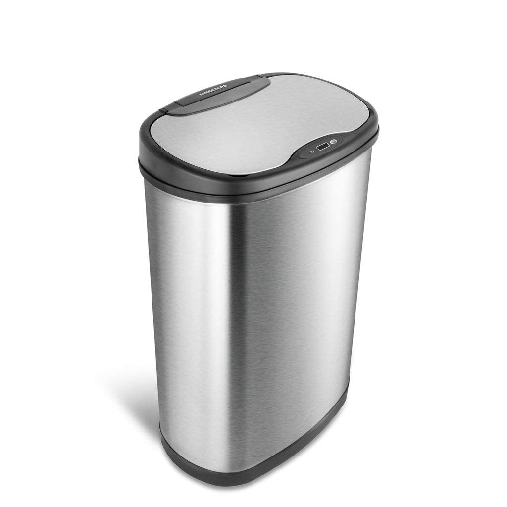 NINESTARS DZT-50-25 Motion Sensor Trash Can Large Silver