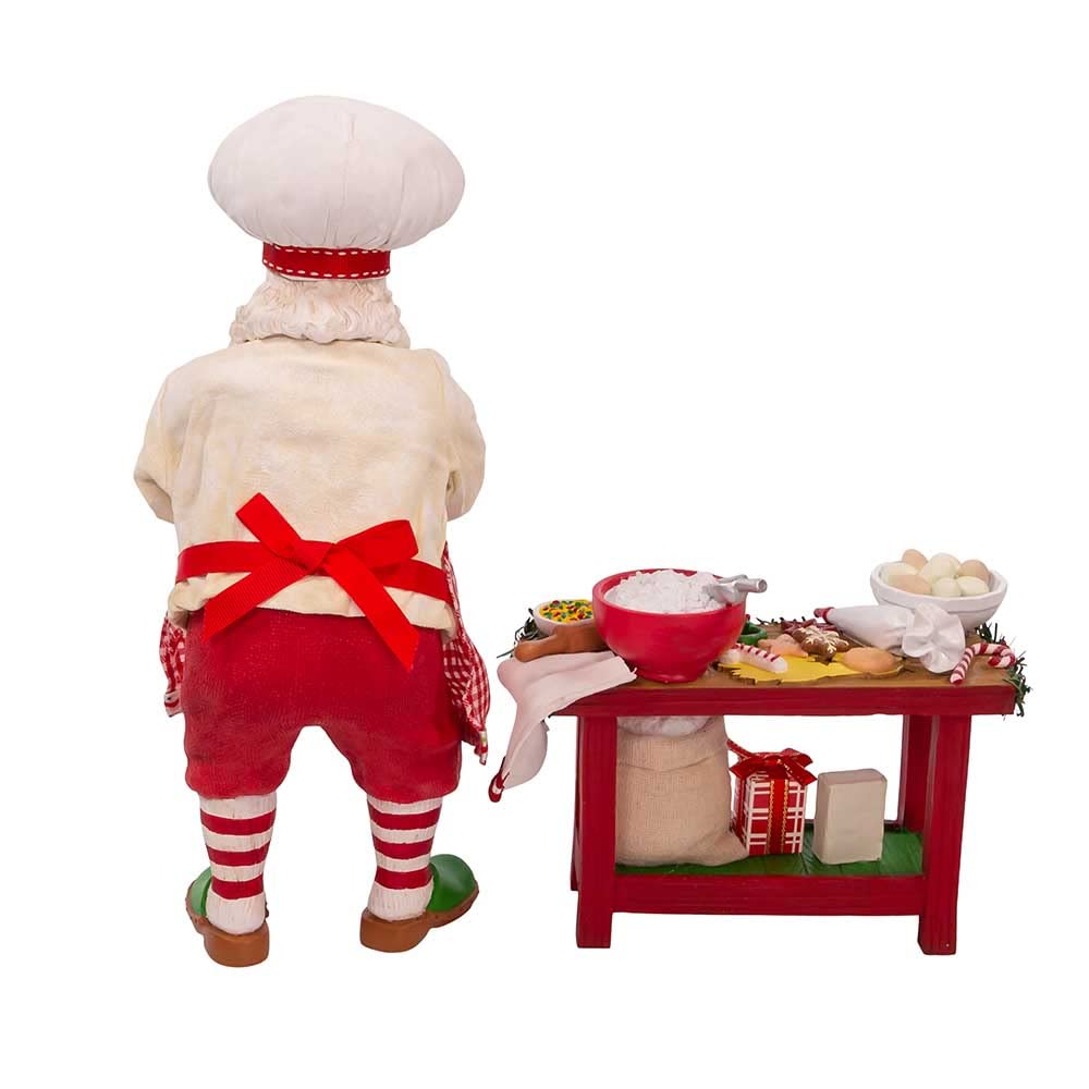 Kurt Adler 10.5-Inch Fabriché 2-Piece Baking Santa Set - Diamond Home USA