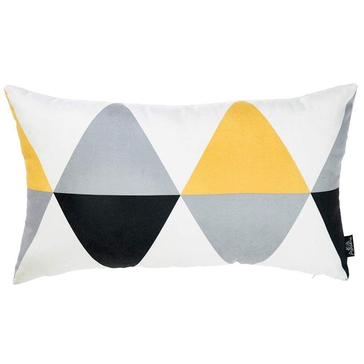 Yellow Rectangular Geometric Throw illow Cover Multi Color Mid-Century Modern