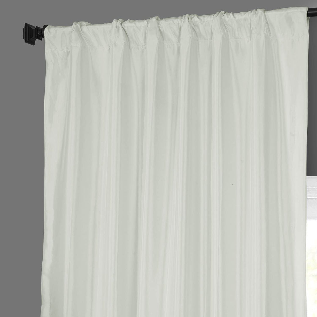 Exclusive Fabric Faux Silk Taffeta Solid Blackout Curtain (1 Panel)