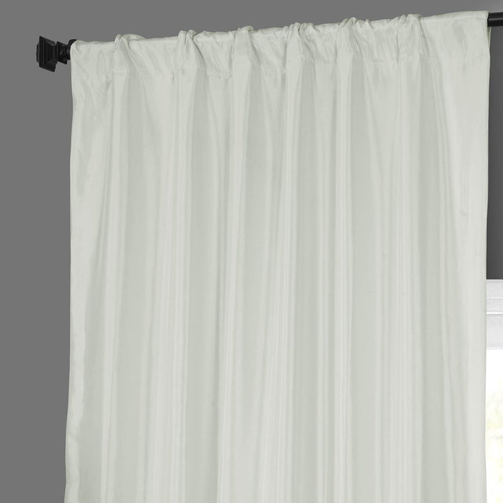 Exclusive Fabric Faux Silk Taffeta Solid Blackout Curtain (1 Panel)