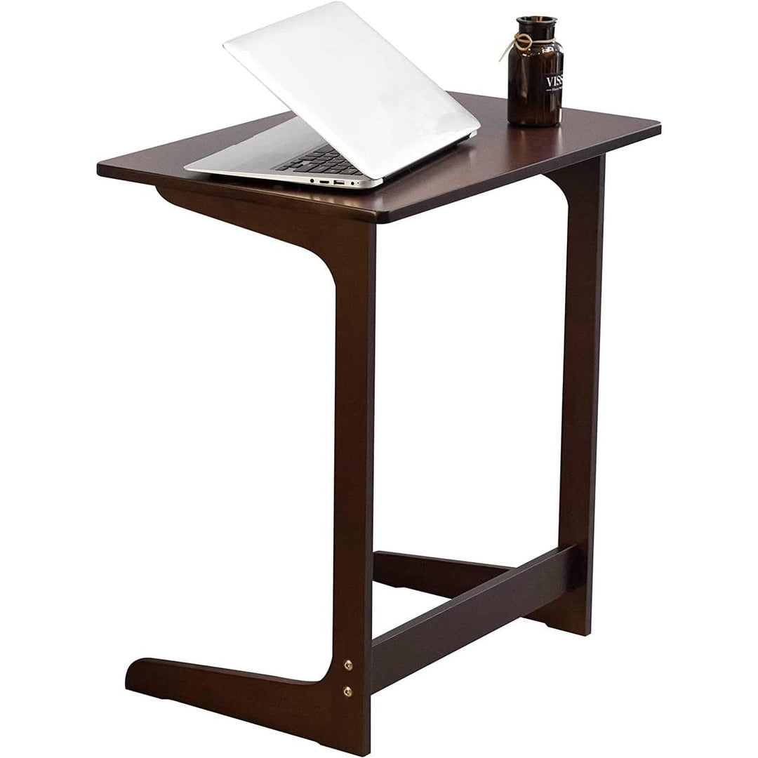 Tv Tray Table Bamboo Dinner C Shaped End for Sofa Couch Laptop Living Room - Diamond Home USA