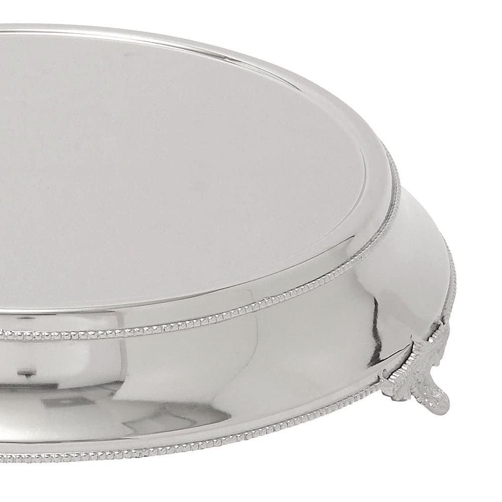 Stainless Steel Cake Stand Silver Solid Classic Modern Contemporary Round - Diamond Home USA