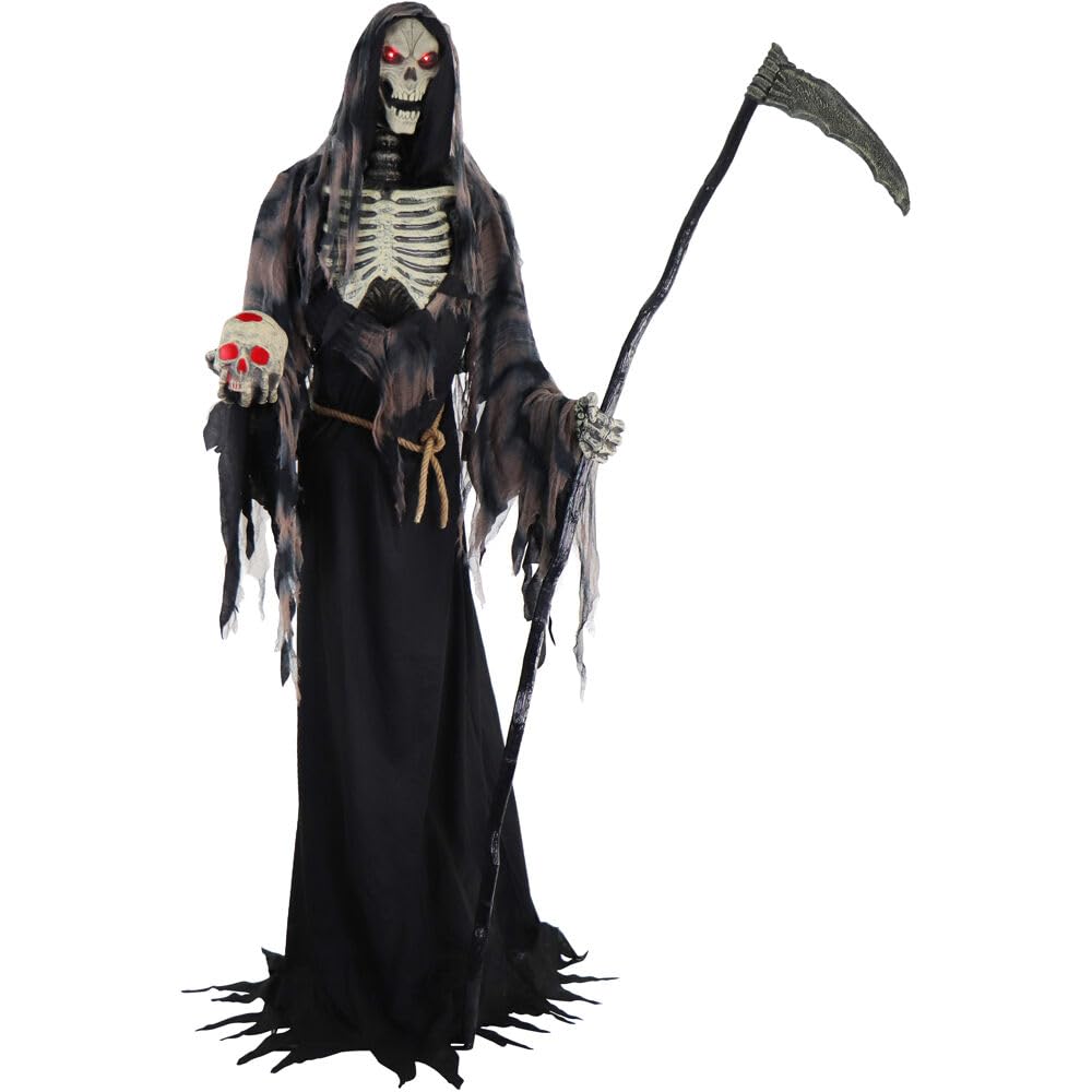 Haunted Hill Farm 7-Ft. Tall Rotting Reaper Motion-Activated and Talking