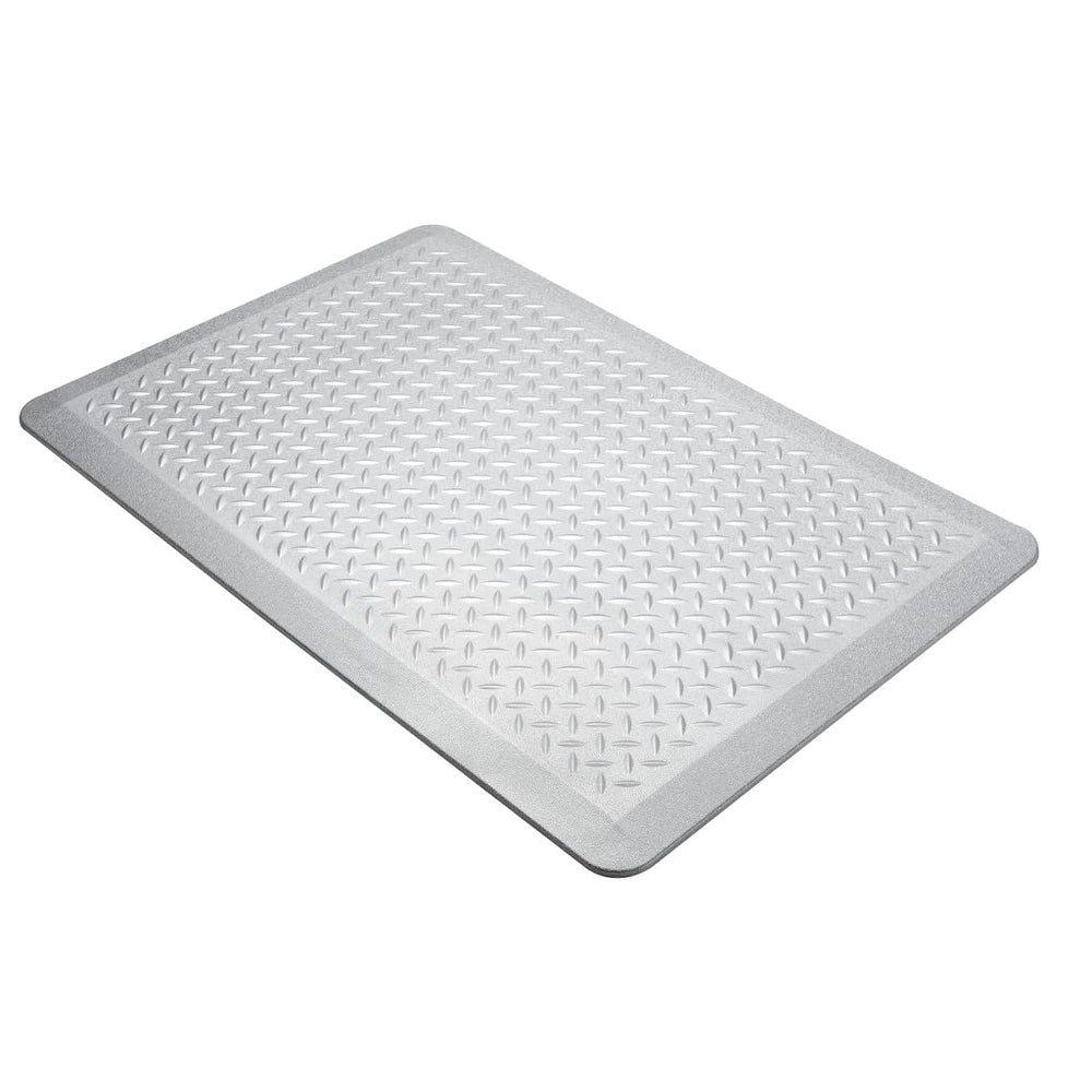 Anti-Fatigue Floor Mat Tread Plate Pattern 24"x36"x2/3 24"x36" Silver - Diamond Home USA