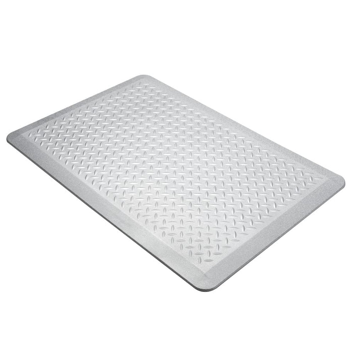 Anti-Fatigue Floor Mat Tread Plate Pattern 24"x36"x2/3 24"x36" Silver - Diamond Home USA