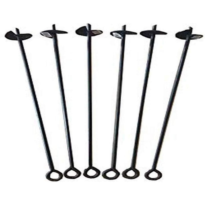 30" Earth Anchor with 3" Helix 7/16" Rod 1" Dia Ring Black