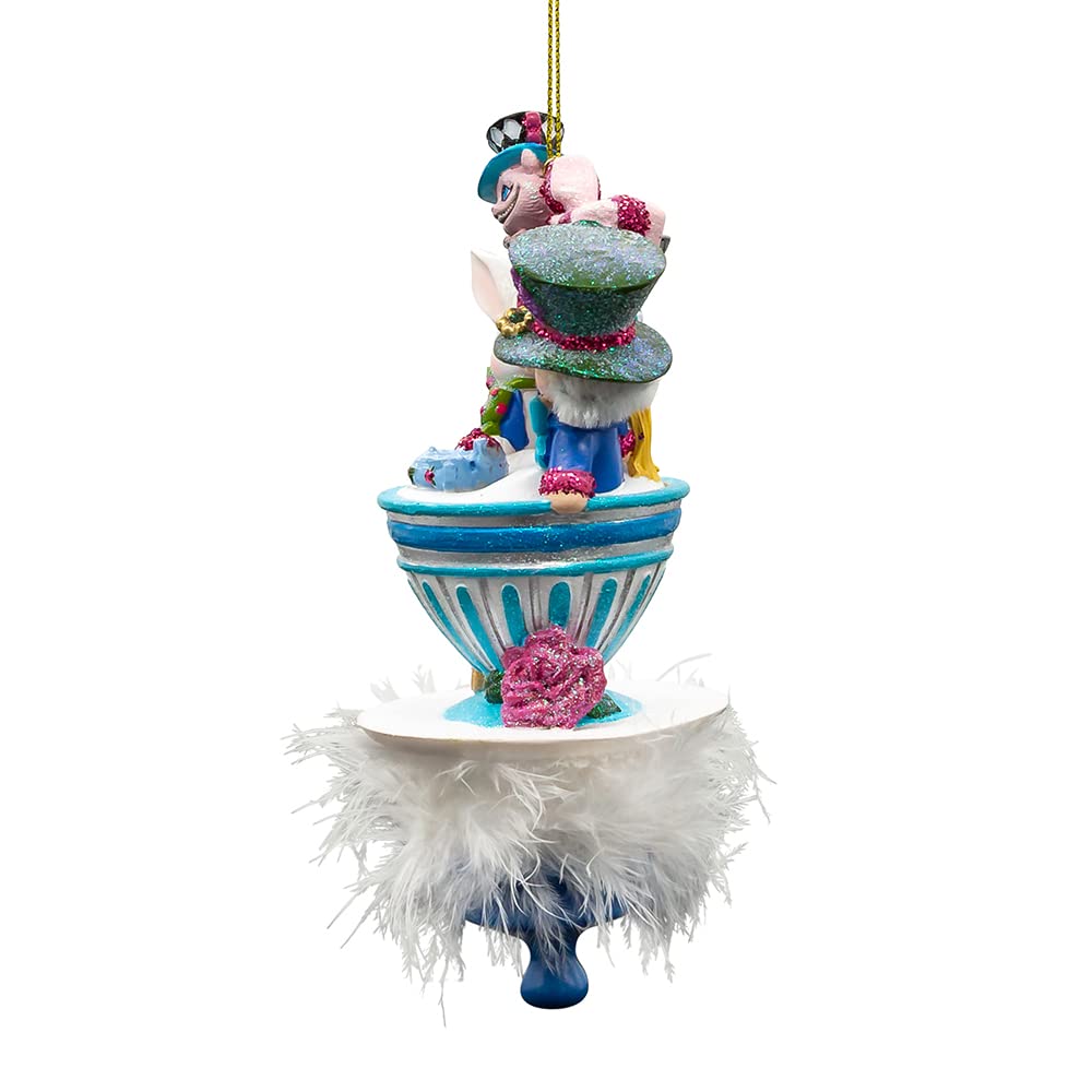 Kurt Adler 6.25-Inch Hollywood Hats Alice Teaparty Ornament - Diamond Home USA