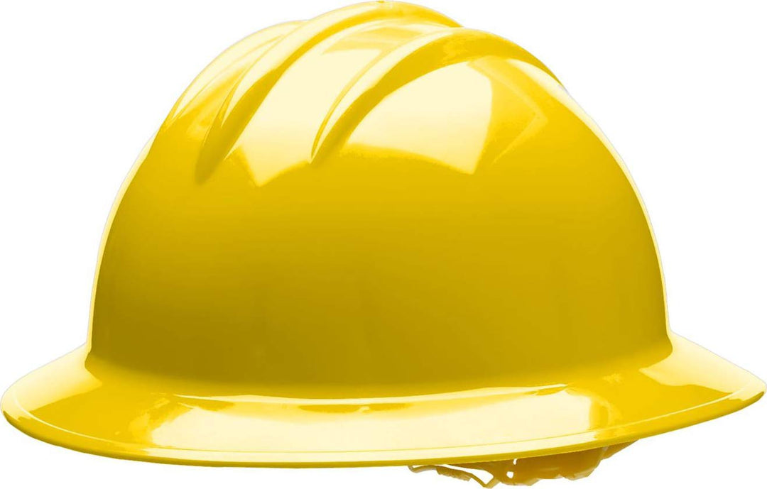 Bullard 33YLR Classic Hard Hat - Yellow Full Brim HDPE Hat with 6 Point