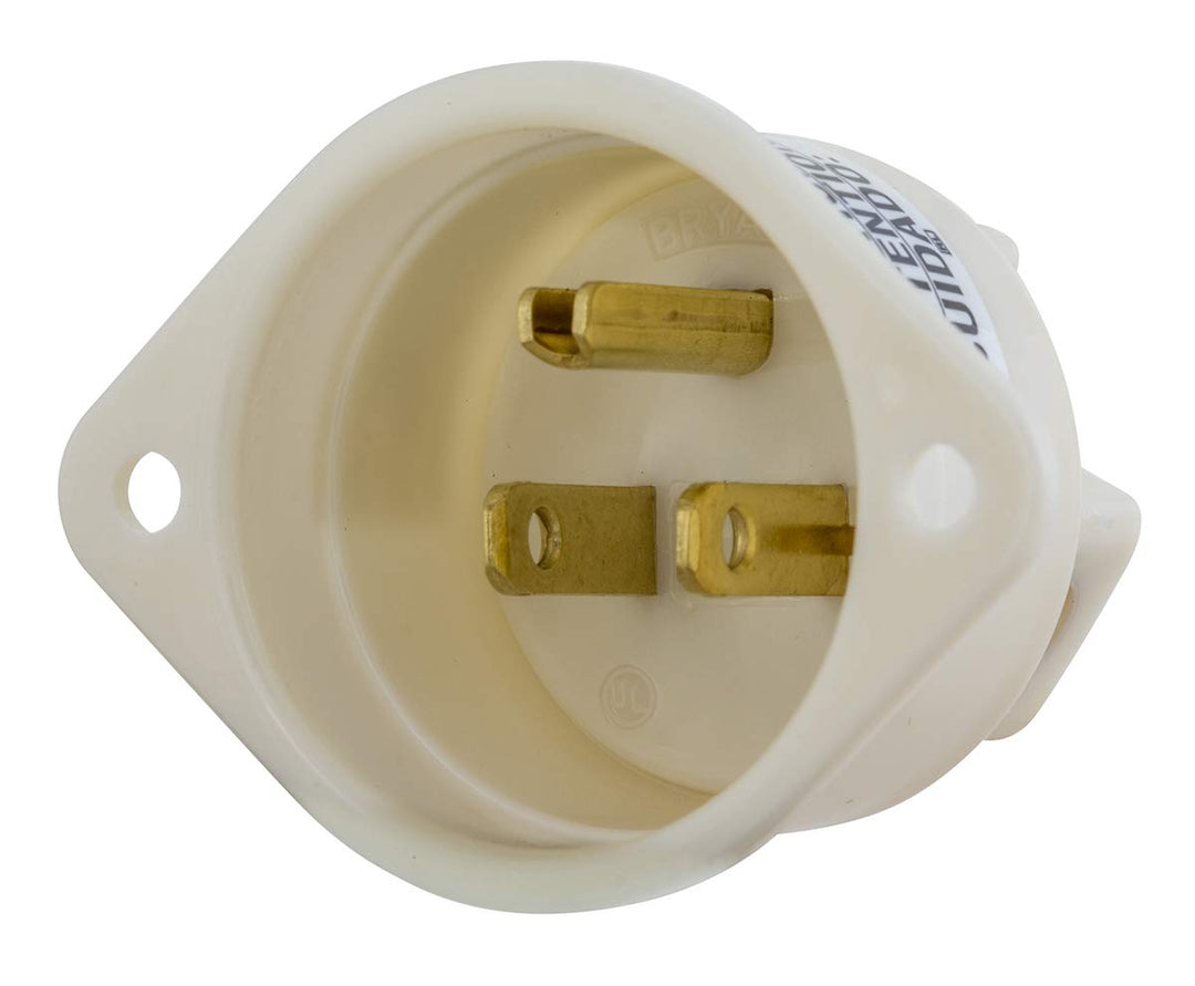 Bryant Electric 5278 Industrial Grade 15 Amp 125V Nema 5-15P Flanged Inlet