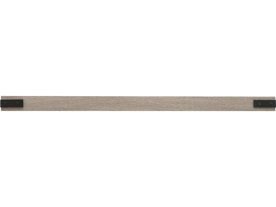 InPlace 36" W x 9.25" D x 2" H Oak Floating Shelf with Metal Corners 9602068E