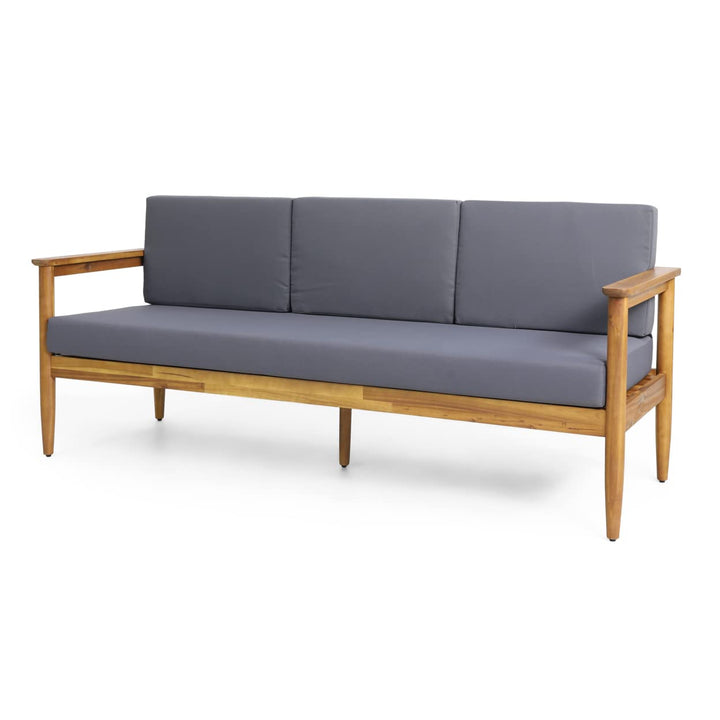 Christopher Knight Home Sofa Dark Gray + Teak - Diamond Home USA