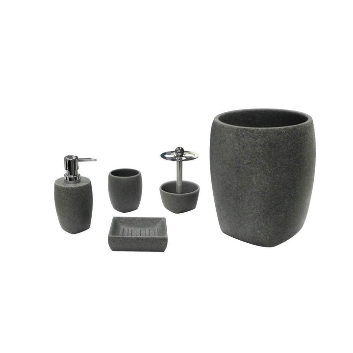 Charcoal Stone Lotion Pump Solid Color Modern Contemporary Resin - Diamond Home USA