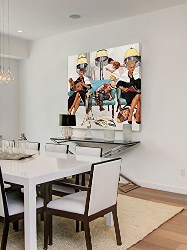 Marmont Hill Vintage-Americana 'Cowboy Asleep in Beauty Salon' Canvas Wall Art 24 x 24 - Diamond Home USA