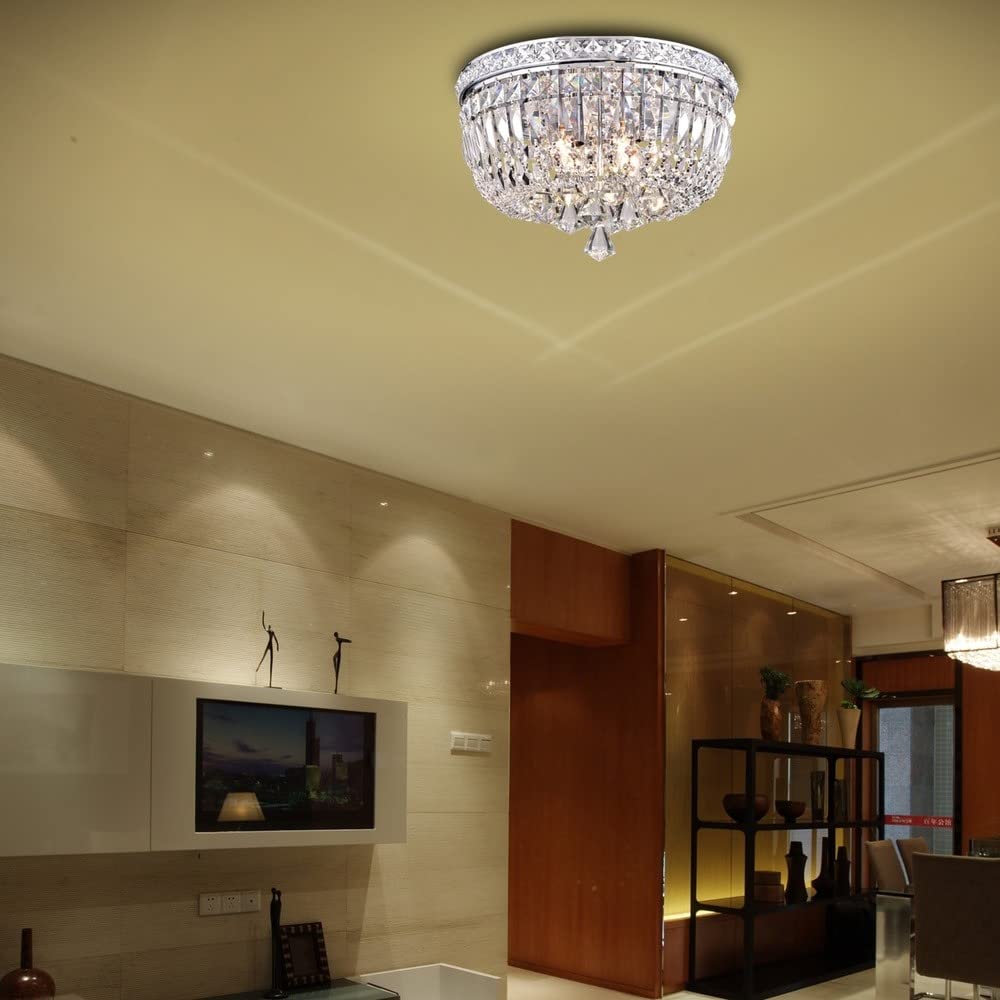 The Lighting Store Elisa 4-light Chrome and Crystal Flushmount Chandelier - Diamond Home USA
