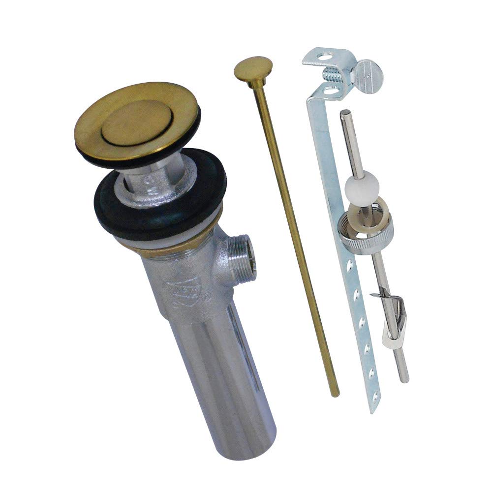 Kingston Brass KB1007SB Brass Pop-Up Drain with Overflow Brushed Brass