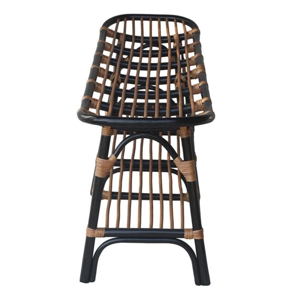npd furniture and more Damara Rattan w/Shelf Bench Black - Diamond Home USA