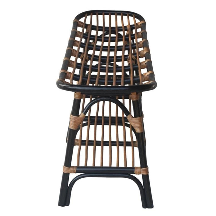 npd furniture and more Damara Rattan w/Shelf Bench Black - Diamond Home USA