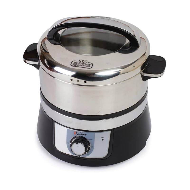 Electric Food Steamer Stainless Steel Black - Diamond Home USA