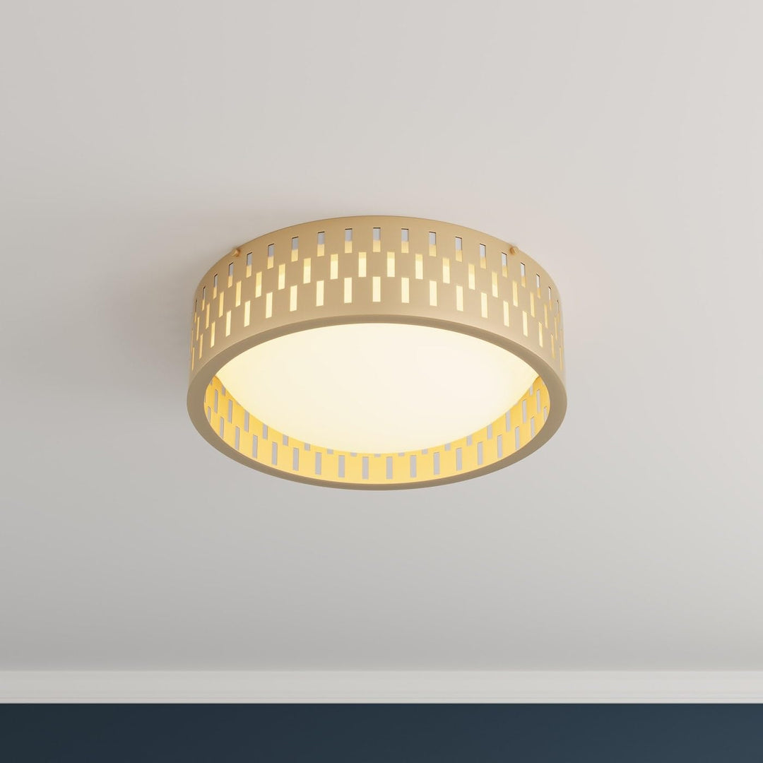Modern Gold Finish Hollow-Carved Design Flush Mount Led Ceiling Light - Diamond Home USA