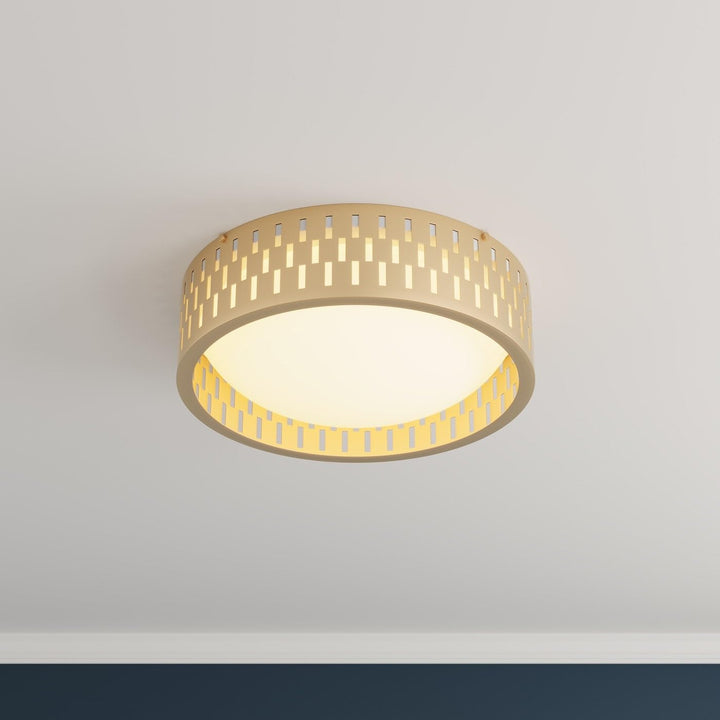 Modern Gold Finish Hollow-Carved Design Flush Mount Led Ceiling Light - Diamond Home USA