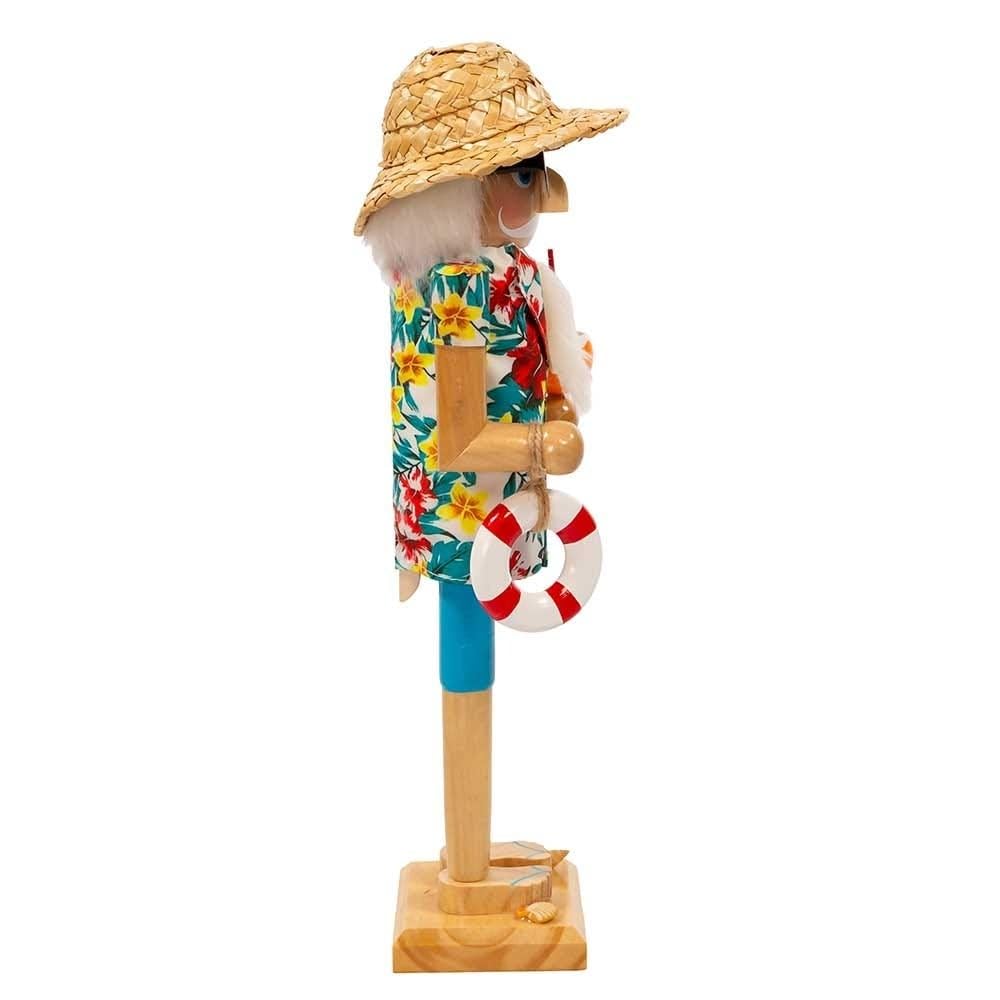 15-inch Beach Santa Nutcracker Multicolored - Diamond Home USA