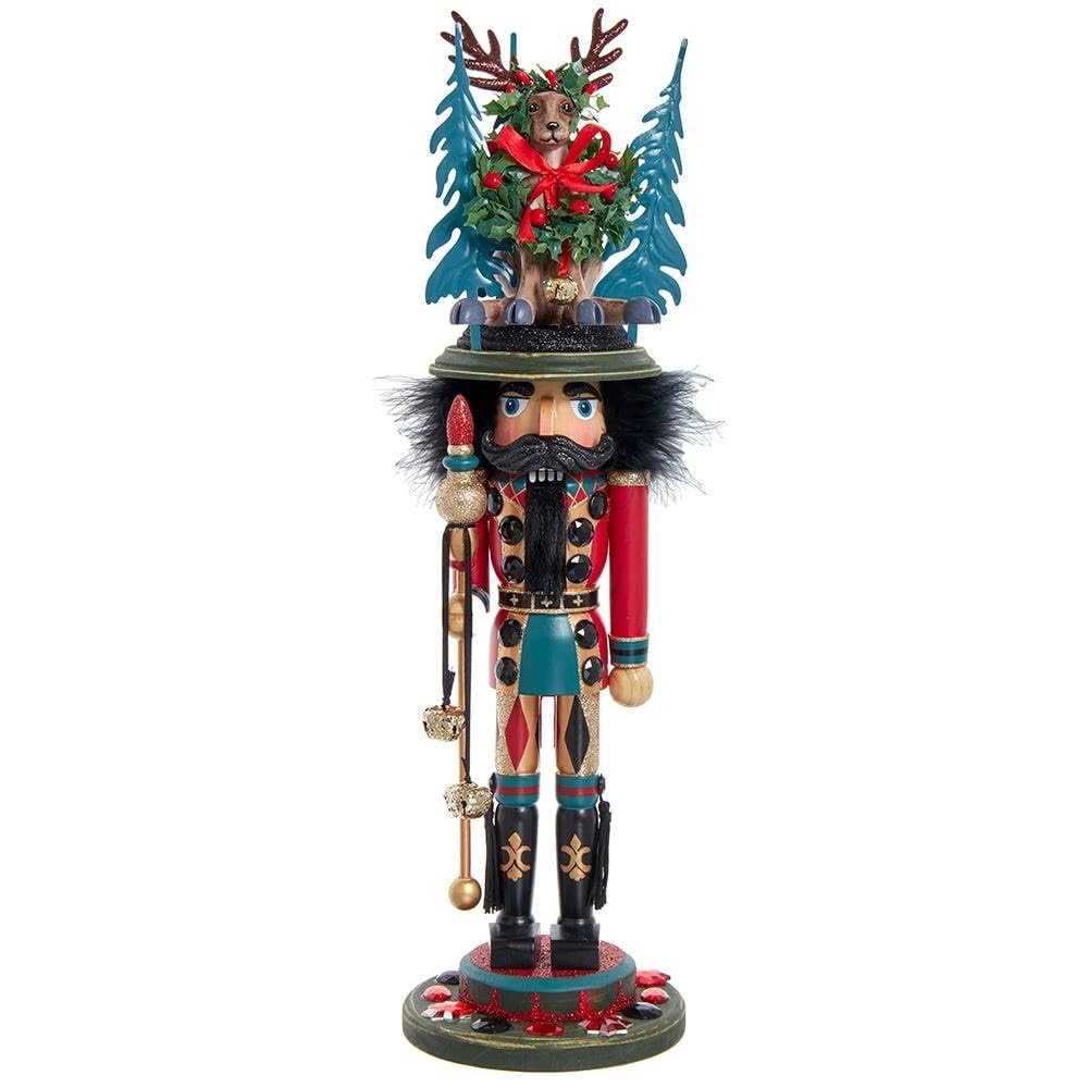 18-inch Hollywood Nutcracker with Deer Hat Multicolored