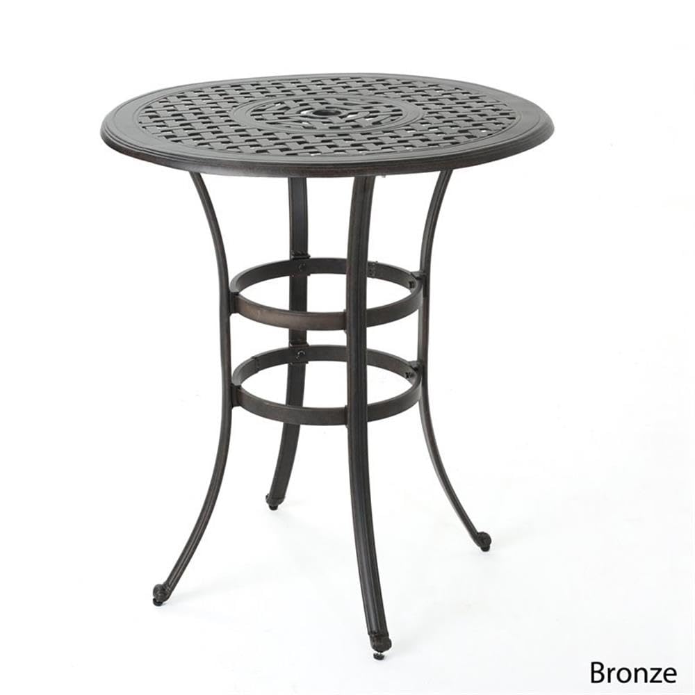 Christopher Knight Home Alfresco Outdoor 37" Cast Aluminum Round Bar Table - Diamond Home USA