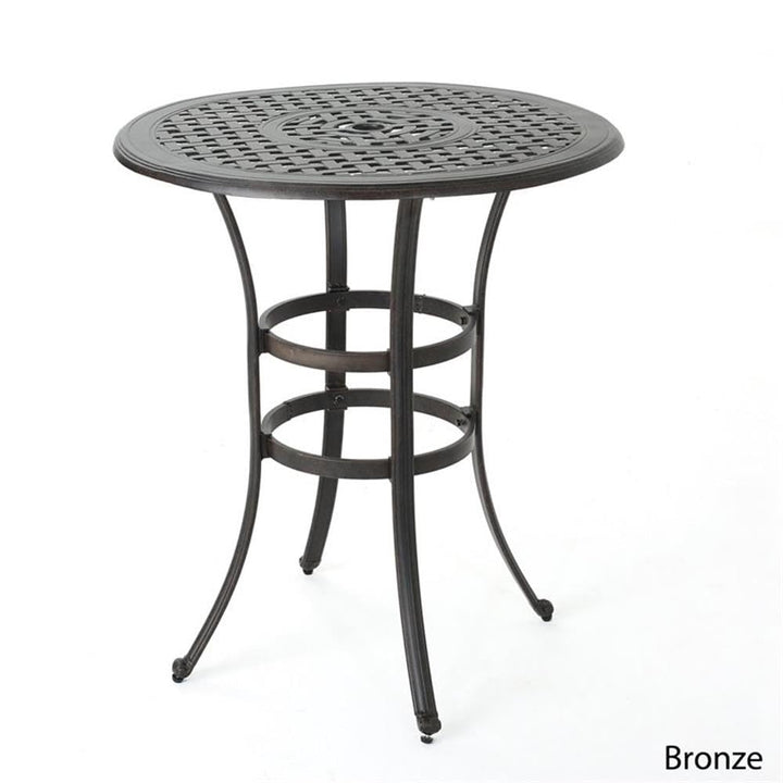 Christopher Knight Home Alfresco Outdoor 37" Cast Aluminum Round Bar Table - Diamond Home USA