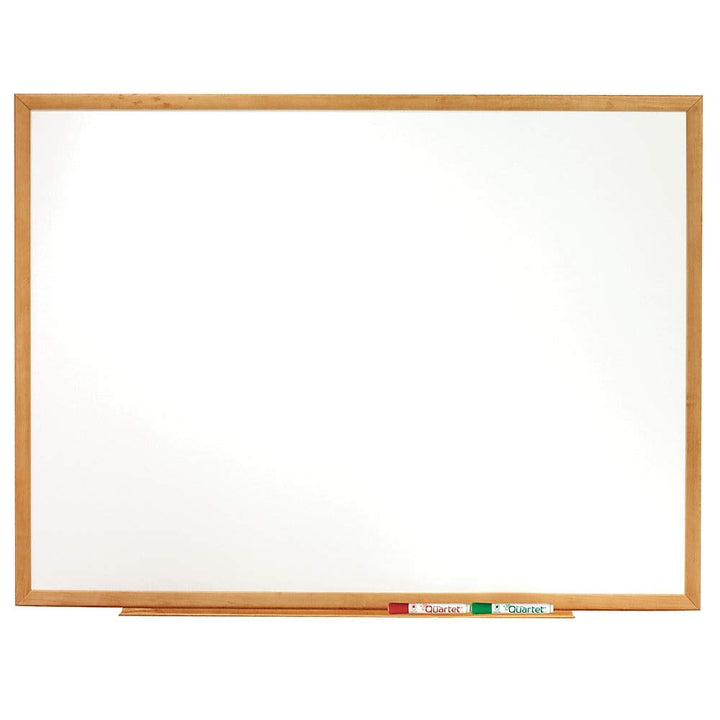 Quartet Whiteboard Non-Magnetic Dry Erase White Board 3' x 2' Total Erase Oak - Diamond Home USA