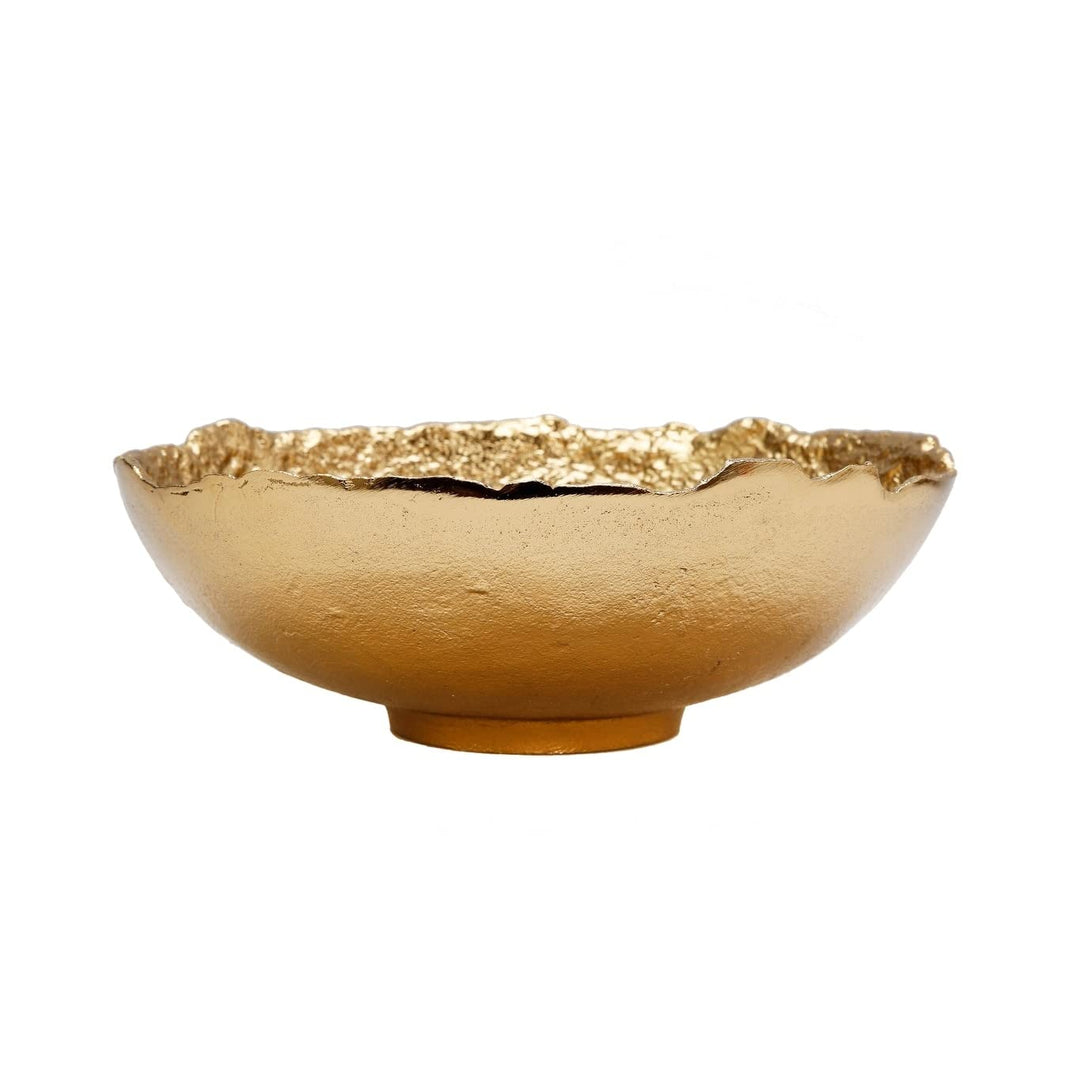 11.5" Gold Bark Raw Edged Bowl 11.5" d Stainless Steel