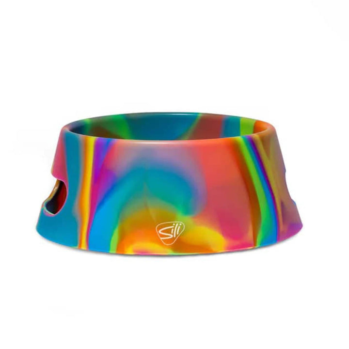 Silipint: Aqua-Fur Silicone Dog Bowl: Hippie Hops -18oz Colapsible/Foldable