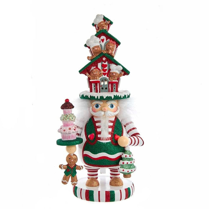 15-inch Hollywood Battery-Operated Led Gingerbread House Hat Nutcracker Multi - Diamond Home USA
