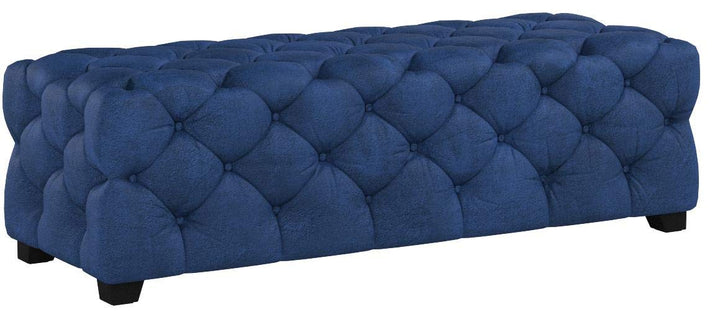 Christopher Knight Home Piper Velvet Ottoman Navy - Diamond Home USA