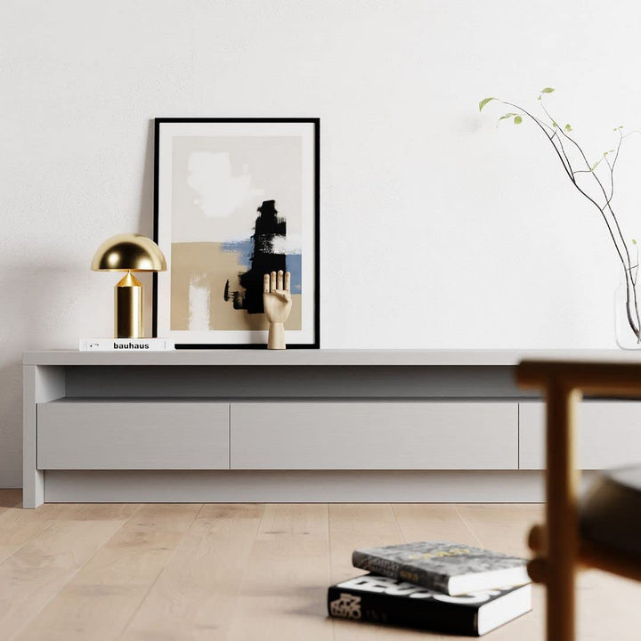 Manhattan Comfort Sylvan TV Stand with 3-Drawers with Open Shelving 84.53 Inch White - Diamond Home USA