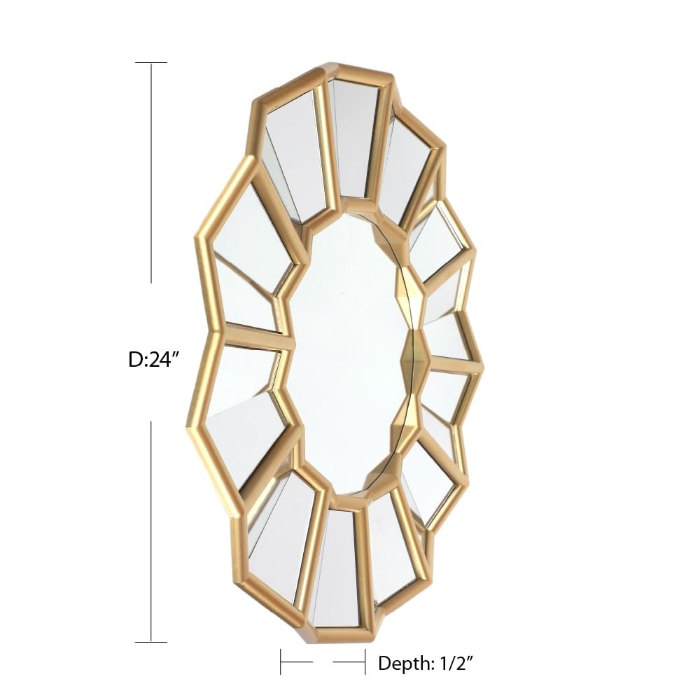 Round Wall Mirror Gold - Diamond Home USA